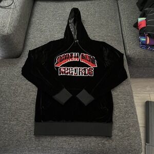 Death Row Records Hoodie Mens Small 3D Core Pullover Hip Hop Rap Velour New